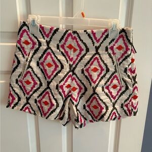 LOFT Pink and Orange High Waist Geometric Shorts